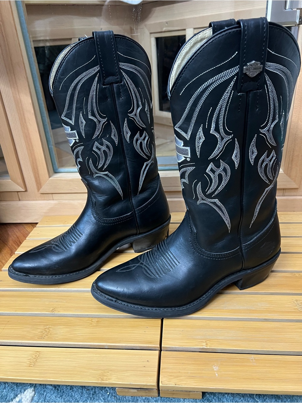 Harley-Davidson Black Western Cowboy Boots